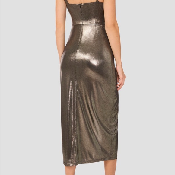 Halogen Gold Asymmetrical Sheath Dress - Picture 2 of 3